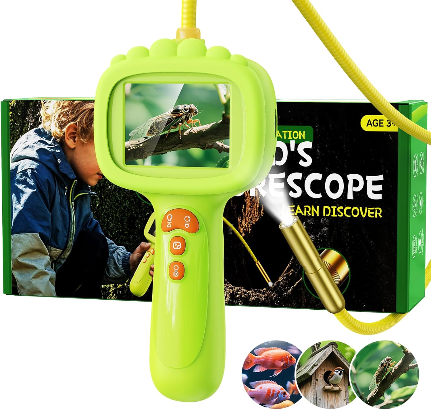 ashfly-kids-snake-borescope-endoskop-gr-n-mit-display image 3