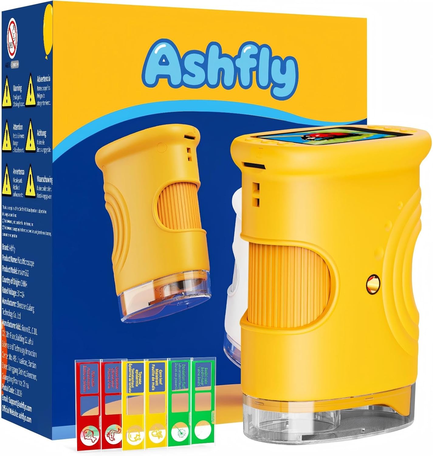 ashfly-kids-microscope-1080p-taschenmikroskop-orange image 1