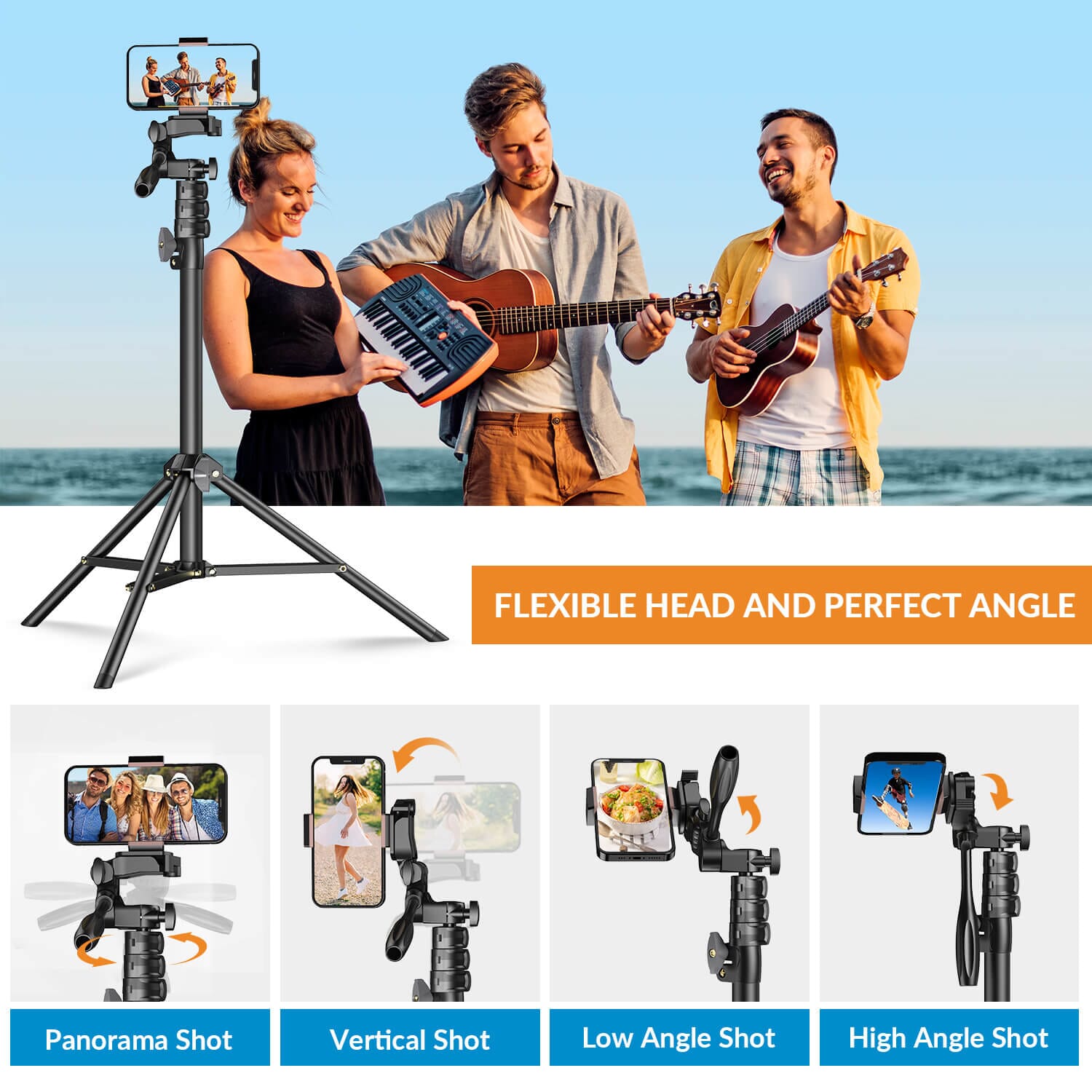 apexel-jj070-selfie-stick-stativ-70-zoll-handy-360-kopf image 6