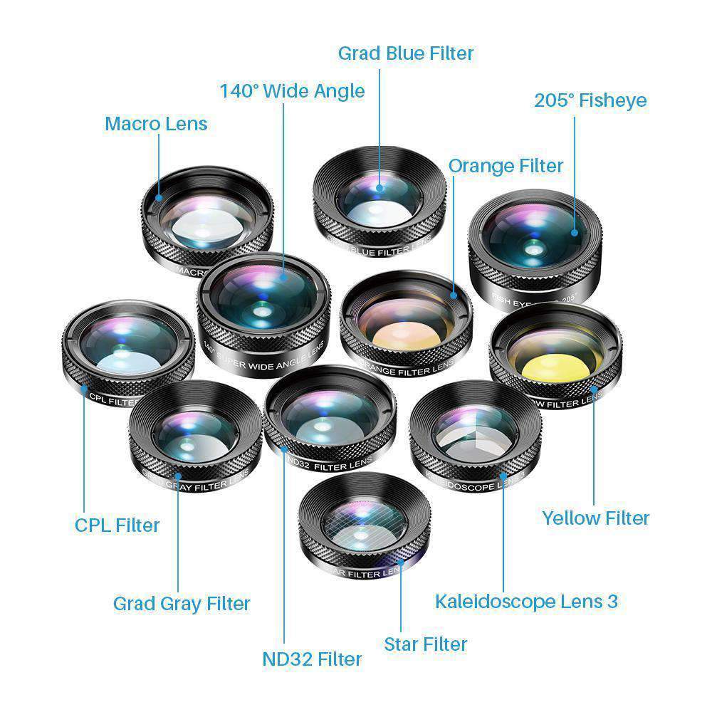 apexel-filters-apl-dg10-handy-objektiv-11-in-1-set-mit-clip image 2
