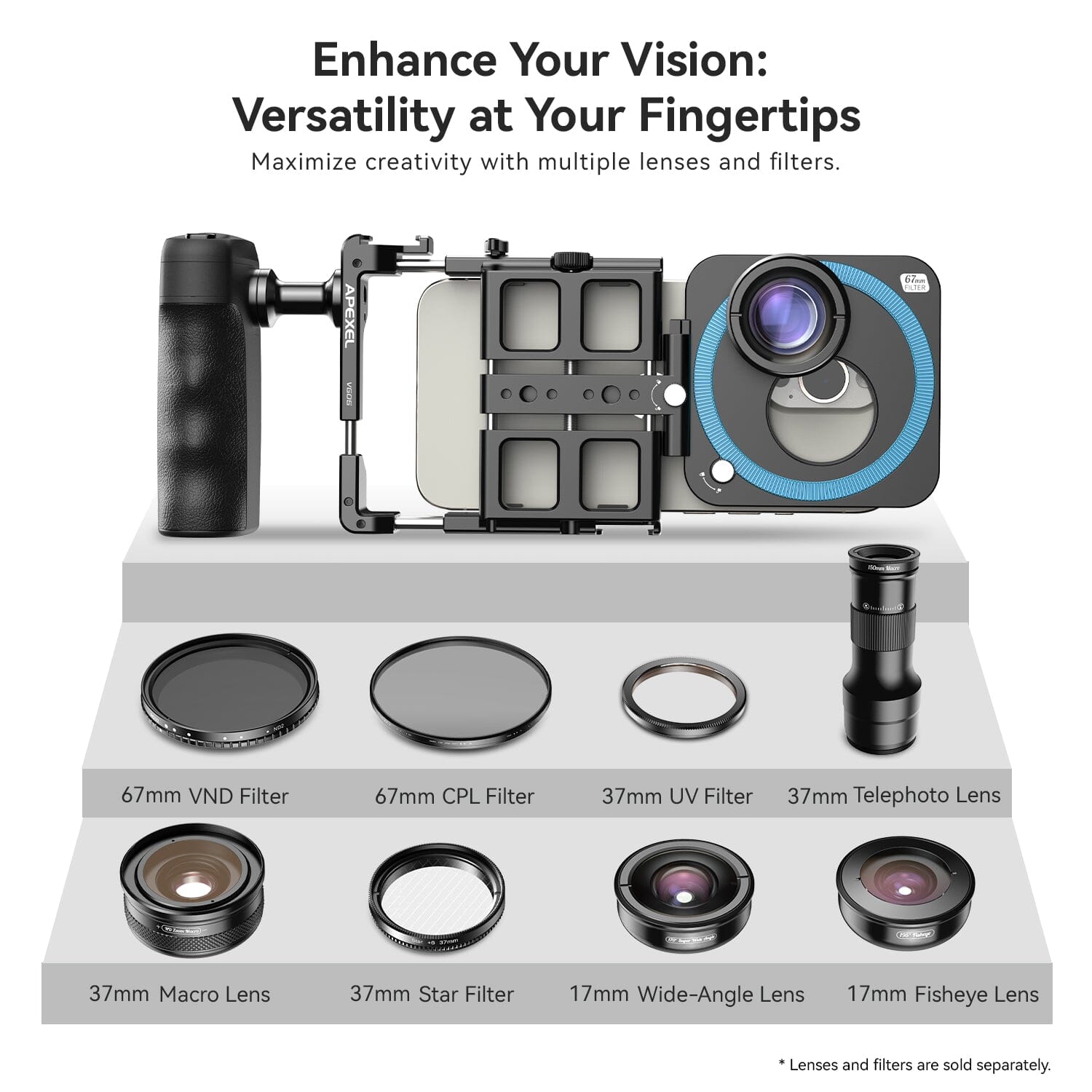 apexel-videorig-2-pro-kit-handy-rig-video-griff image 6