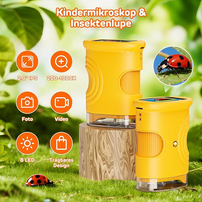 ashfly-kids-microscope-1080p-taschenmikroskop-orange image 6