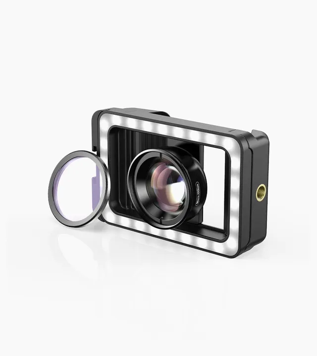 apexel-100mm-makro-objektiv-handy-fl23hb100-mit-fill-light image 1