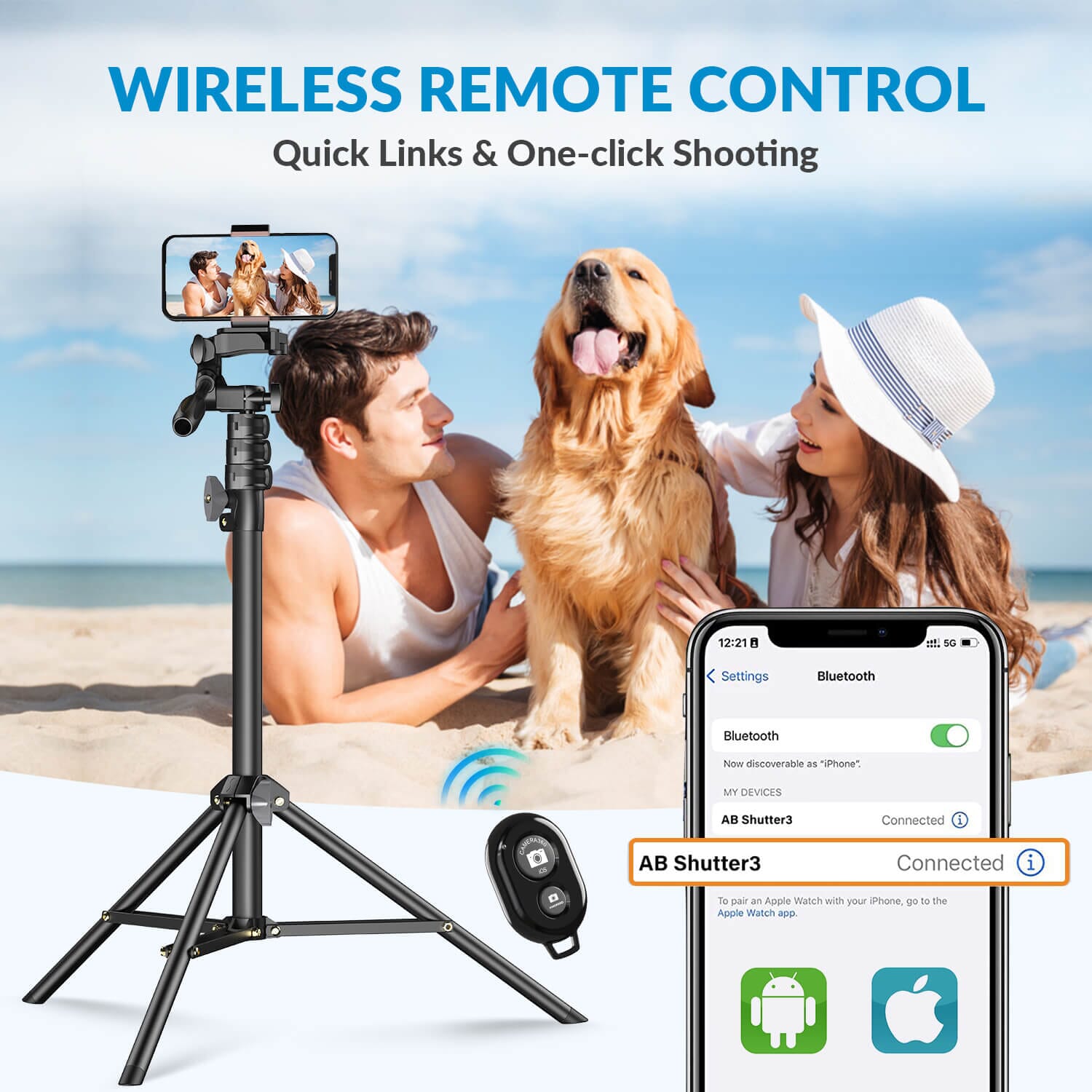 apexel-jj070-selfie-stick-stativ-70-zoll-handy-360-kopf image 2