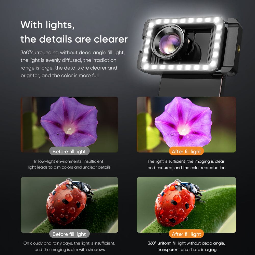 apexel-100mm-makro-objektiv-handy-fl23hb100-mit-fill-light image 6