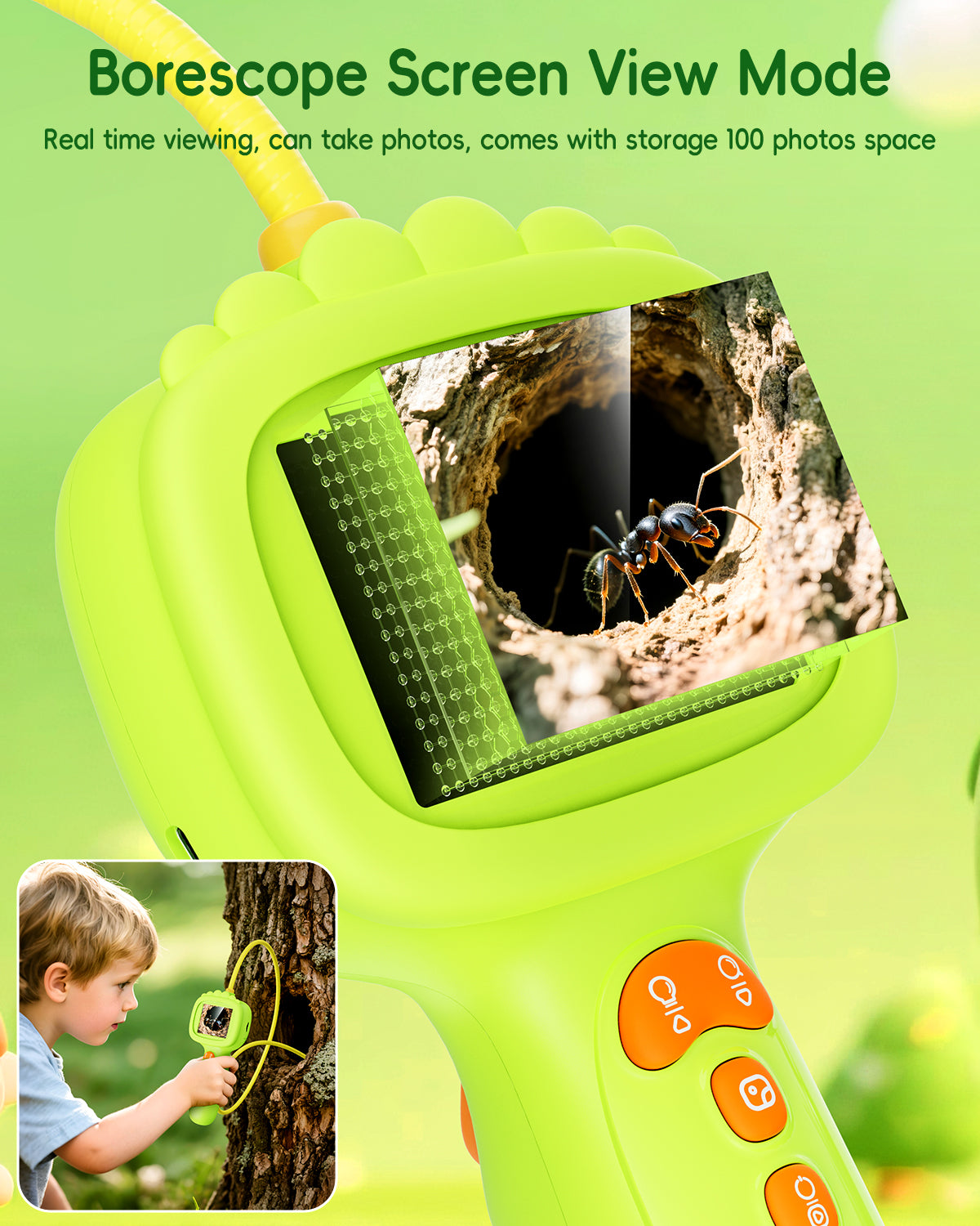 ashfly-kids-snake-borescope-endoskop-gr-n-mit-display image 7