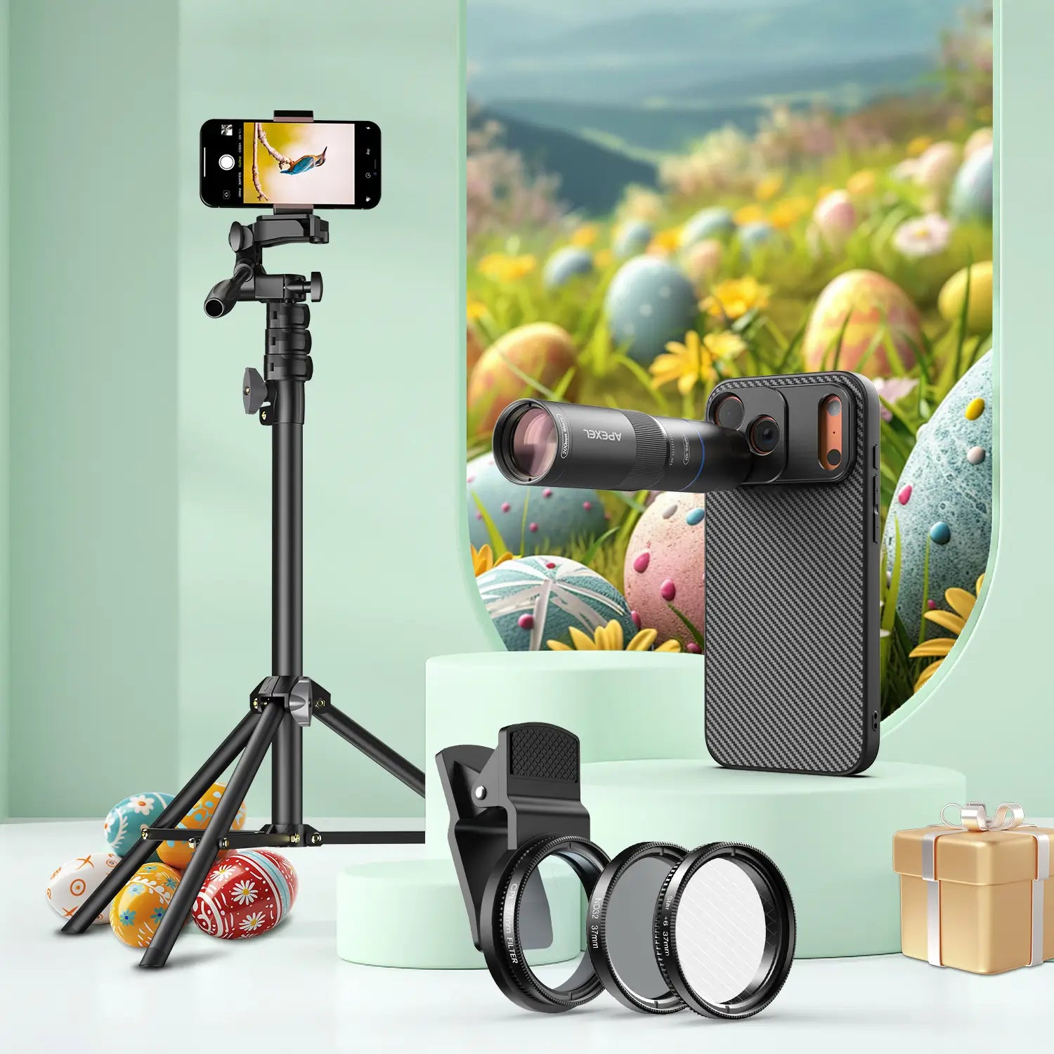 apexel-telemacro-pro-10x-handy-makro-objektiv-natur-set image 1
