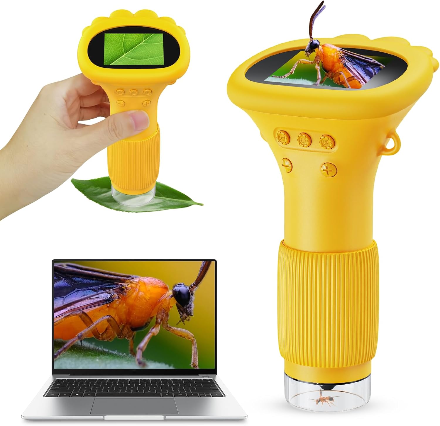 ashfly-kids-microscope-kindermikroskop-gelb-mit-display image 2